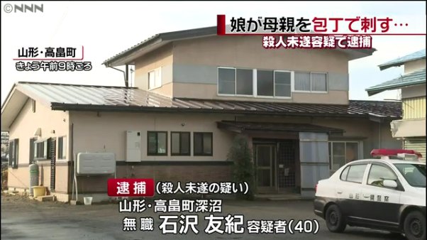 70歳の母親を包丁で刺した石沢友紀容疑者を逮捕