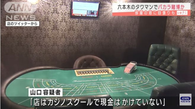 山口隆士容疑者「店はカジノスクールで現金はかけていない」