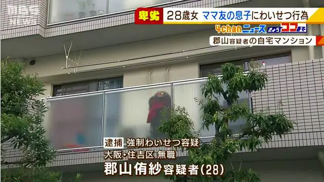 郡山侑紗容疑者を逮捕 大阪市住吉区山之内のマンション アドニス でママ友の息子 未就学の男児 に強制わいせつ