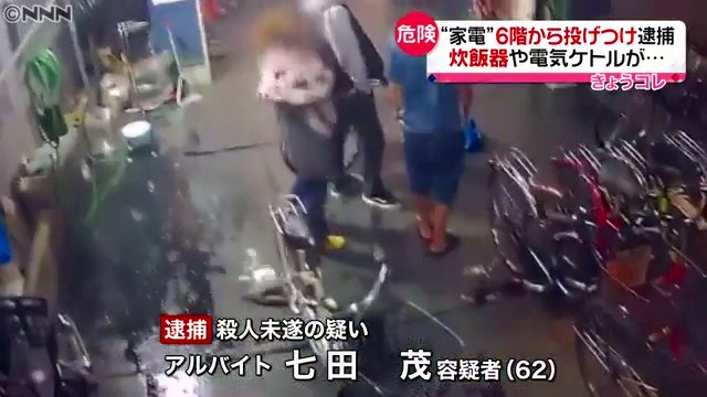 七田茂容疑者を殺人未遂で逮捕 大阪市西成区萩之茶屋2丁目の「マンションポパイ」6階から炊飯器や電気ケトルを投げつける