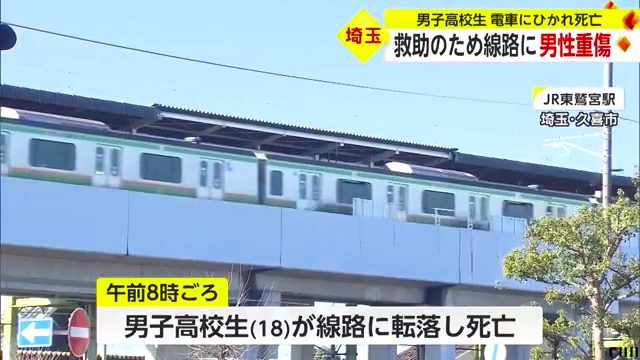 JR宇都宮線 東鷲宮駅で18歳の男子高校生が飛び込み死亡 救助の54歳男性が重傷 Twitterに現地の様子