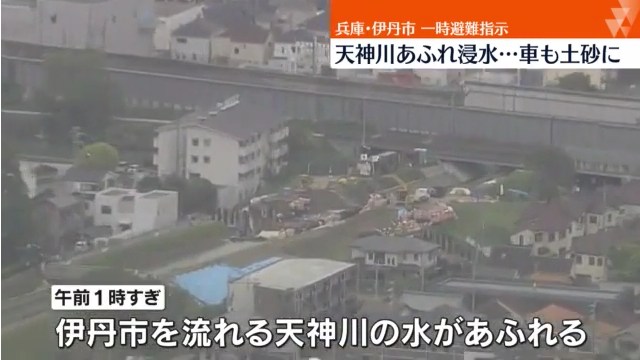 現場は伊丹市荒牧の天神川で工事中の堤防