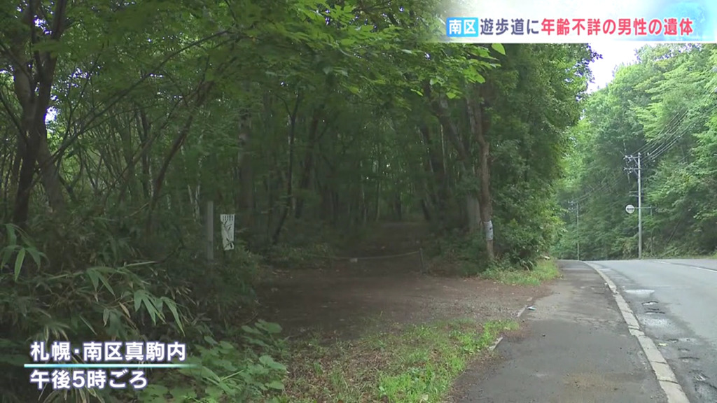 現場は札幌市南区真駒内の桜山の遊歩道