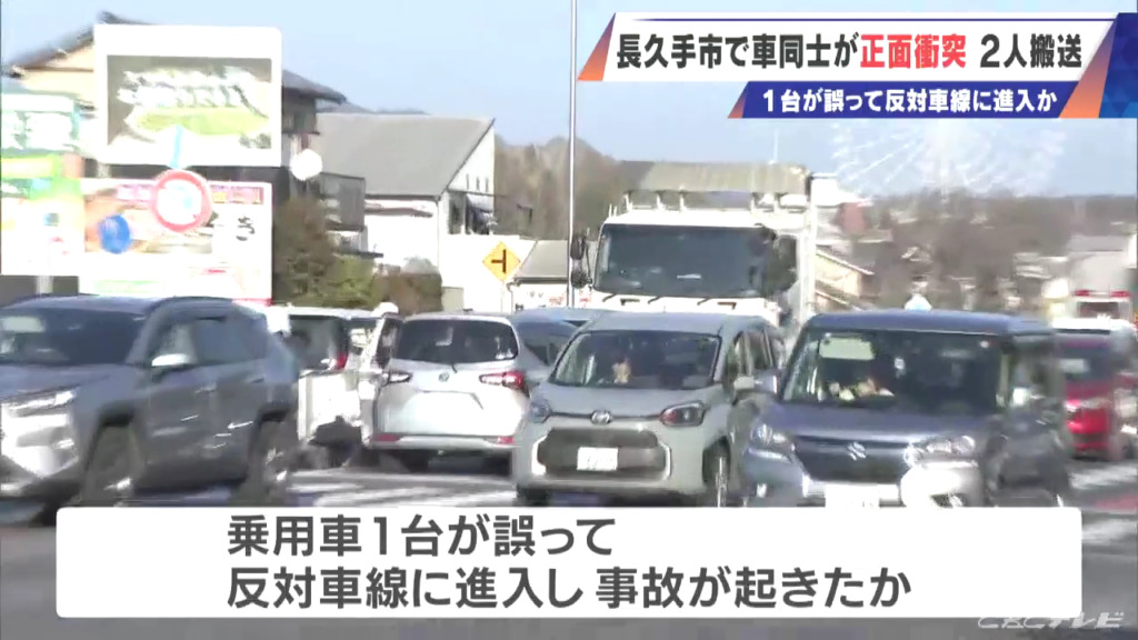 警察は乗用車1台が誤って反対車線に進入したみている