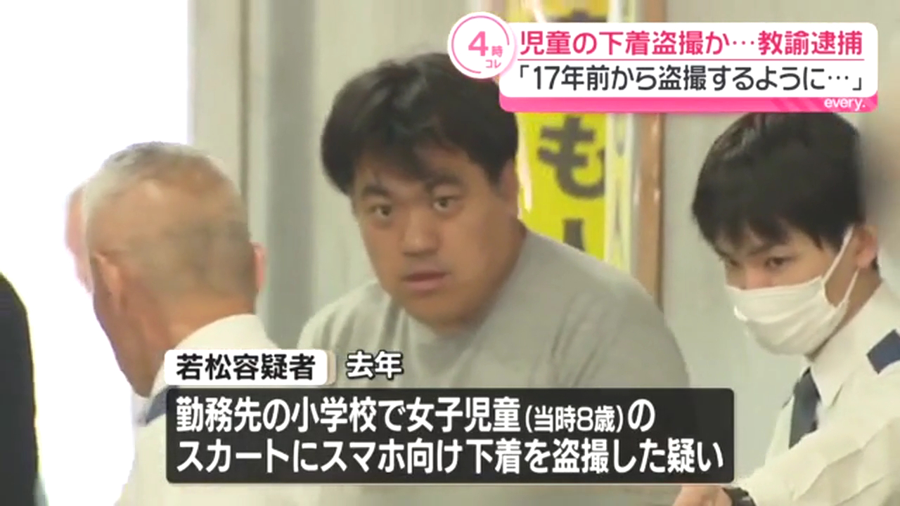 大田区立ちどり小学校教諭の若松晃司郎を盗撮で逮捕 17年前から撮りためた動画や画像が約5000件