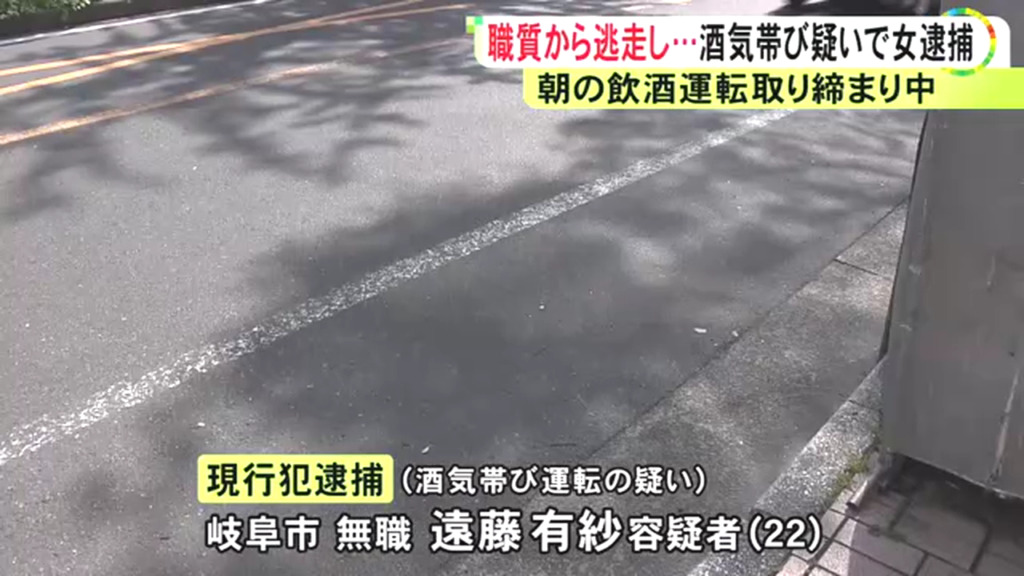 遠藤有紗を酒気帯びで逮捕 名古屋市中区栄3丁目の路上で職質から逃走 パトカーの追跡を振り切り事故