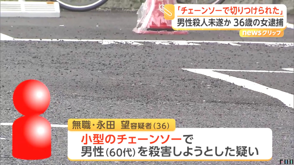 永田望を殺人未遂で逮捕 宇都宮市泉町の駐車場「タイムズ宇都宮泉町第2」で親族の60代男性の腹をチェーンソーで刺す