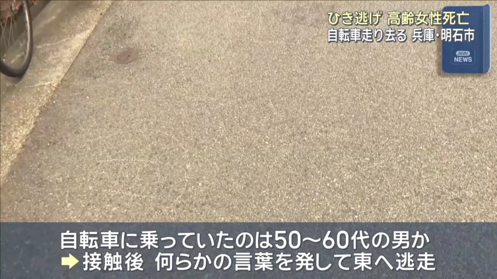 自転車の男は何らかの言葉を発して東へ逃走