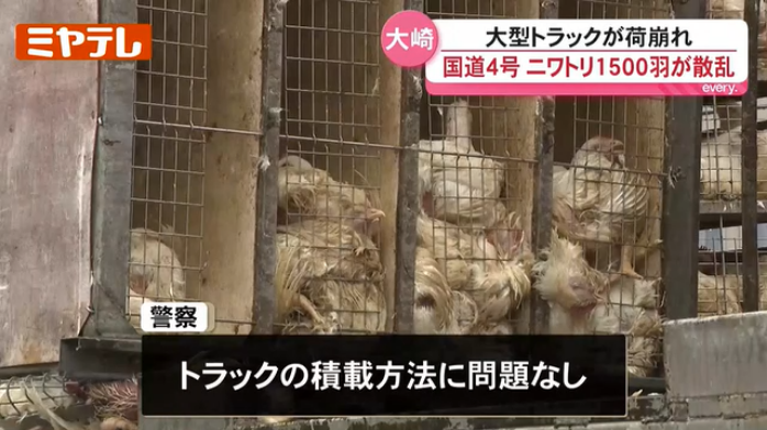 トラックの積載方法に問題なし